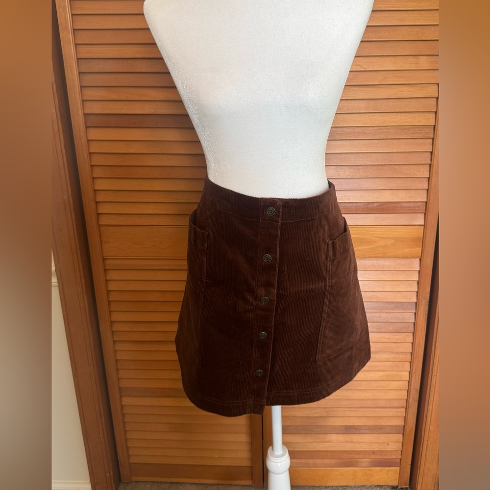 GAP Snap front Corduroy Mini Skirt, Brown, NWT, 16